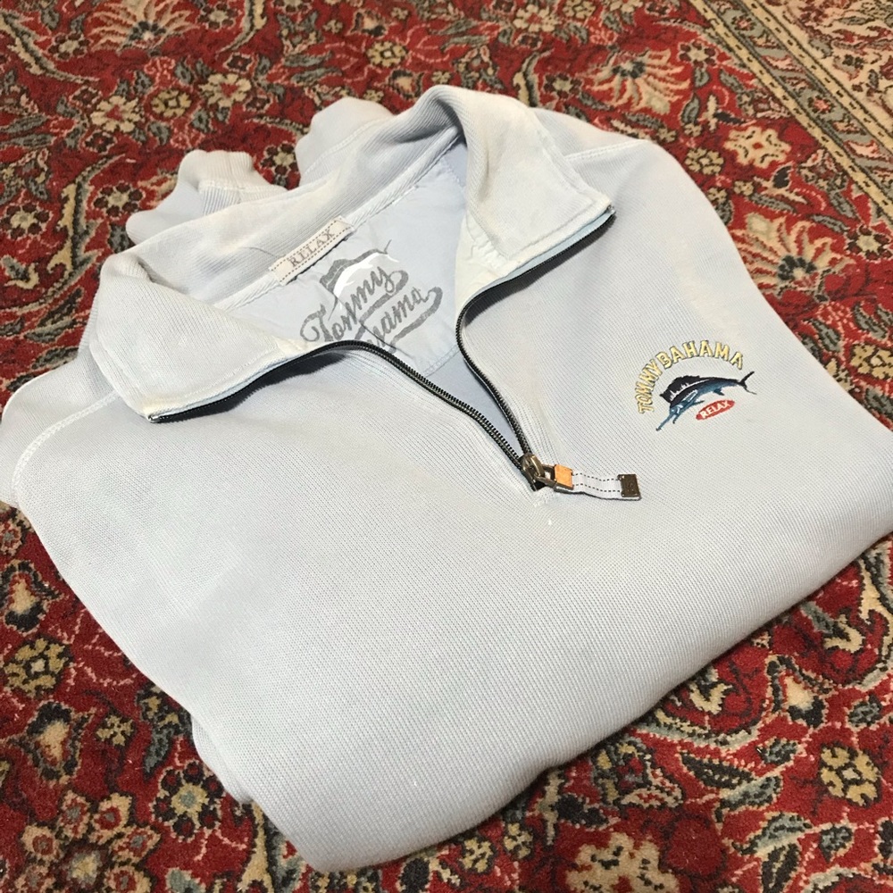 Tommy Bahama Relax Light Blue Quarter Zip